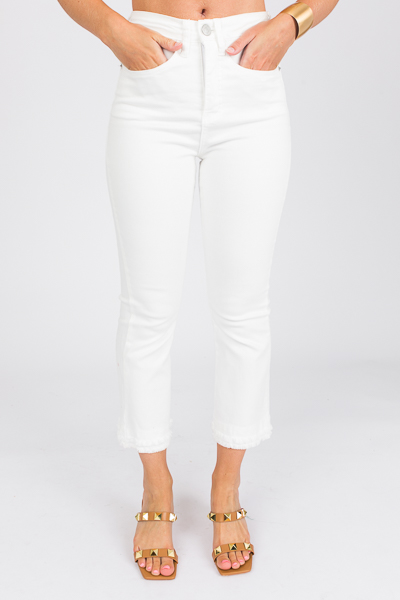 Jodie Fringe Jeans, White