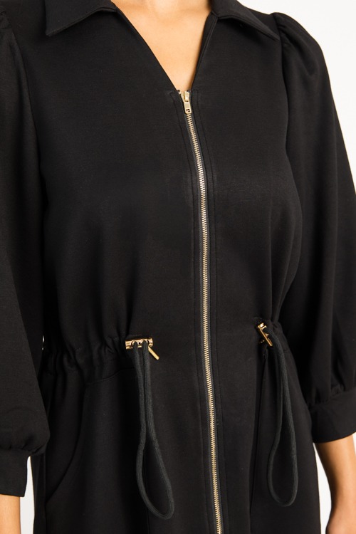 Cinch Waist Zip Dress, Black - 0715-17h.jpg
