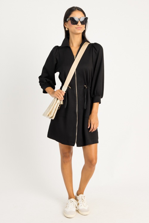 Cinch Waist Zip Dress, Black - 0715-18.jpg