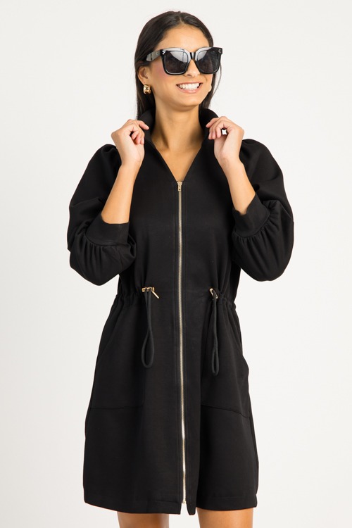 Cinch Waist Zip Dress, Black - 0715-19.jpg