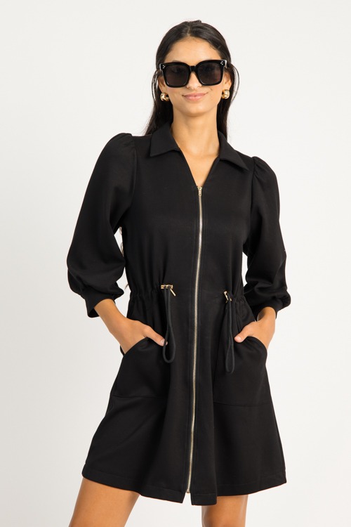 Cinch Waist Zip Dress, Black - 0715-20.jpg