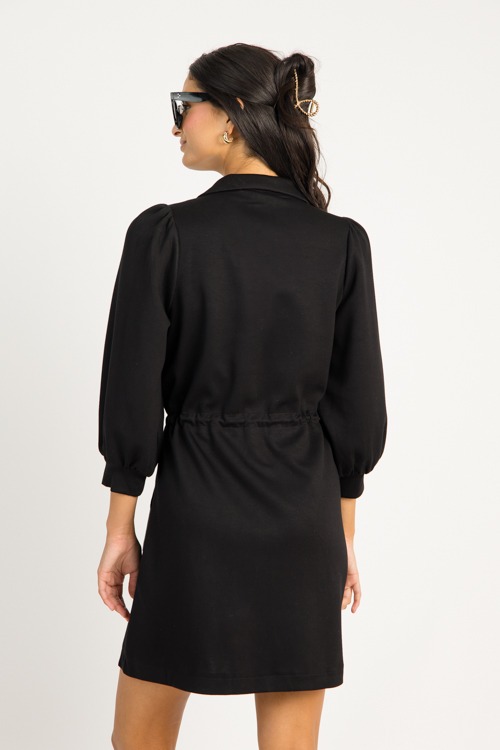 Cinch Waist Zip Dress, Black - 0715-22.jpg