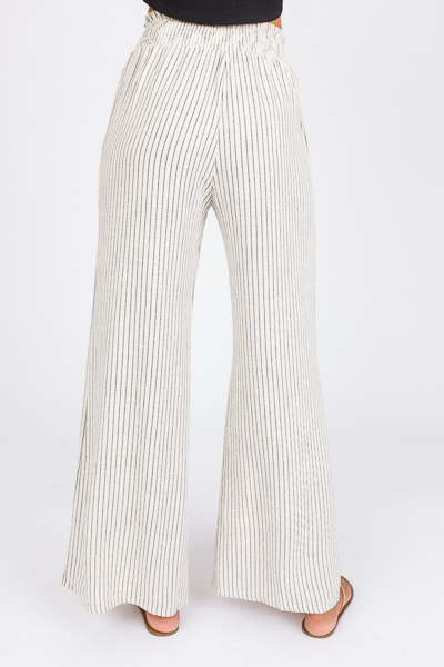 Striped Linen Pants, Natural/Bl