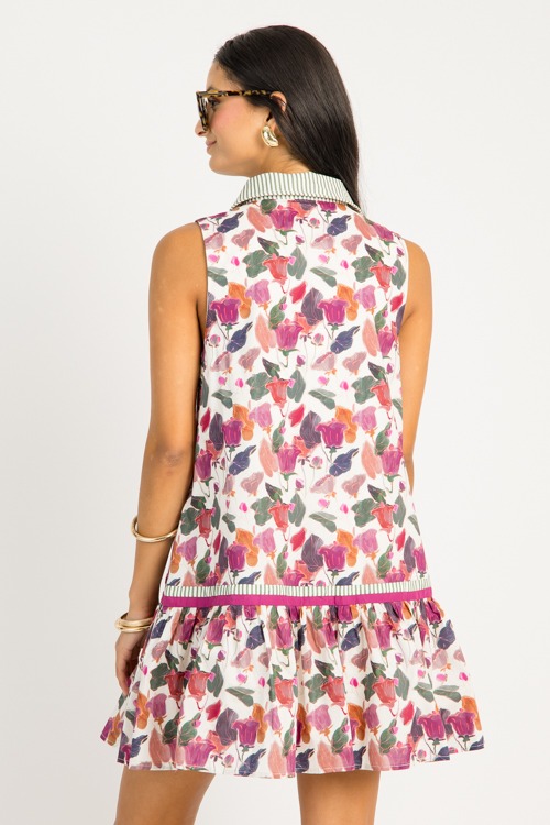 Stripe Trim Floral Dress, Plum - 0715-59.jpg