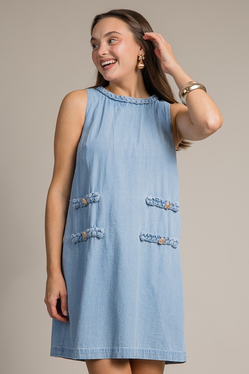 Braided Trim Chambray Dress, Light - 0715-6.jpg