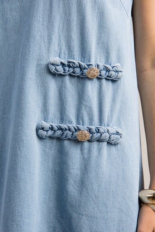 Braided Trim Chambray Dress, Light - 0715-9h.jpg