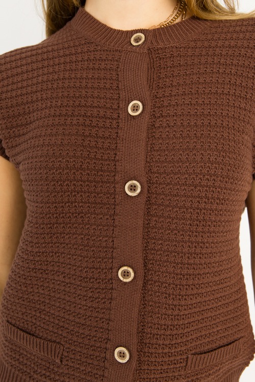 Button Up Sweater Top, Chocolat - 0716-104.jpg
