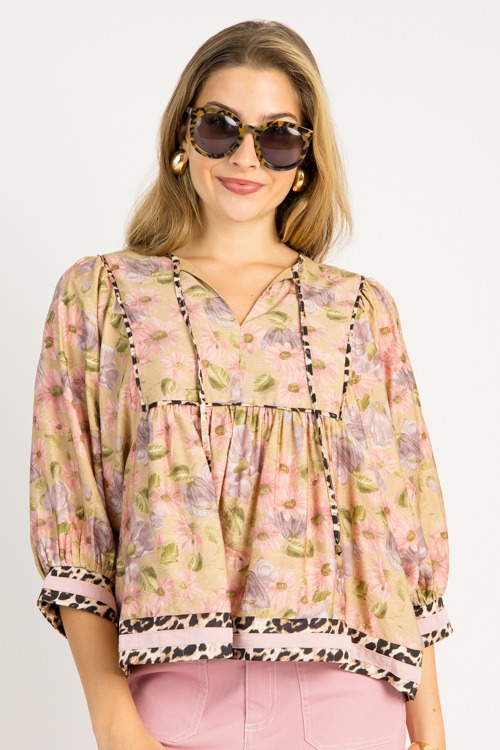 Leopard Trim Floral Blouse, Cam - 0716-58.jpg