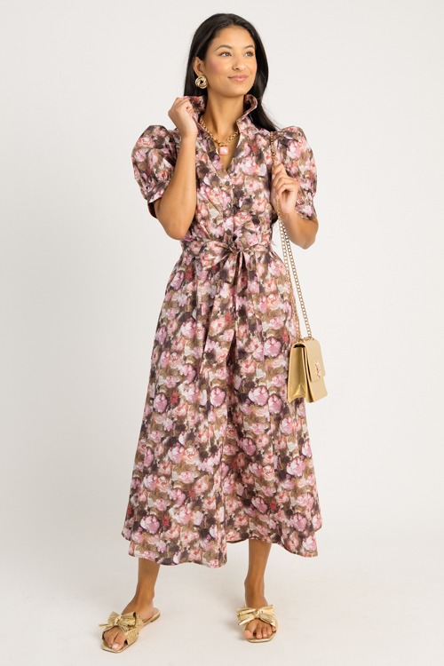 Painted Peonies Maxi, Mauve