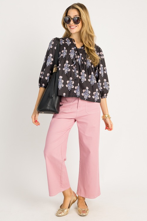 Floral Pintuck Tie Top, Black M - 0716-70.jpg