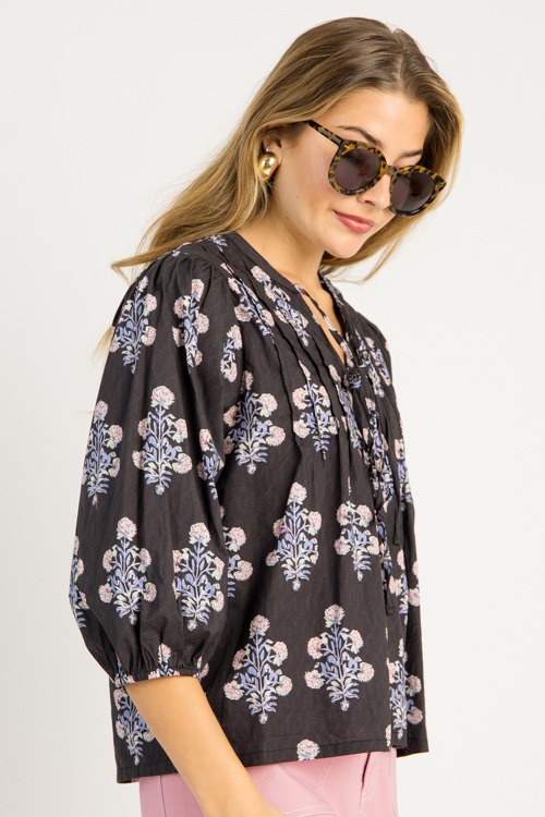 Floral Pintuck Tie Top, Black M - 0716-73.jpg