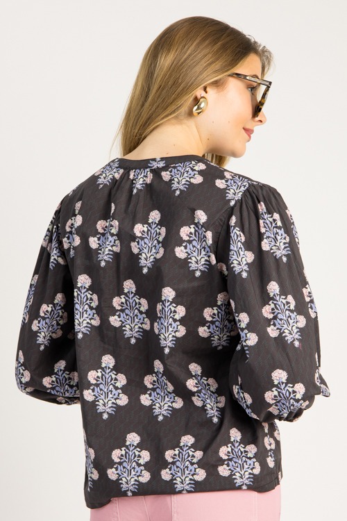 Floral Pintuck Tie Top, Black M - 0716-74.jpg