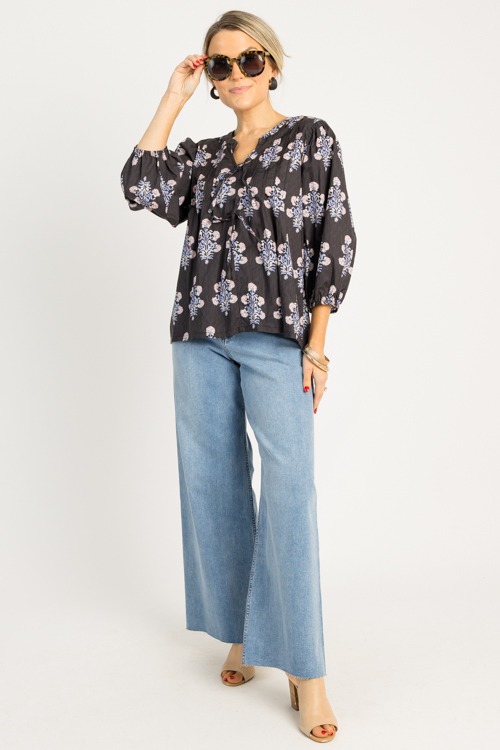 Floral Pintuck Tie Top, Black M - 0716-75.jpg