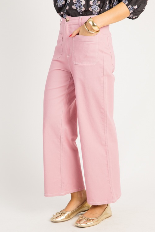 Contrast Stitch Pants, Pink - 0716-77p.jpg