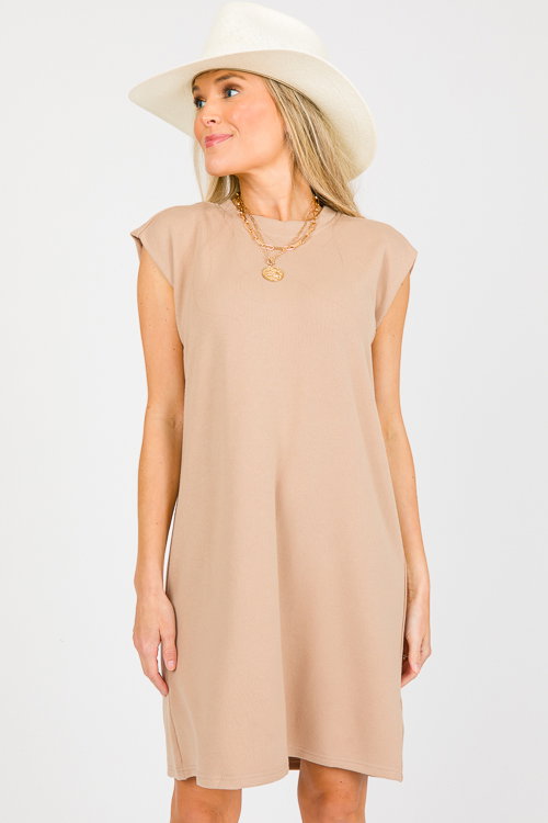 Carry Your Kisses Shift Dress In Taupe main image 0