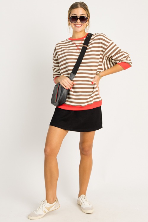 Casual Striped Sweatshirt, Brow - 0718-11.jpg