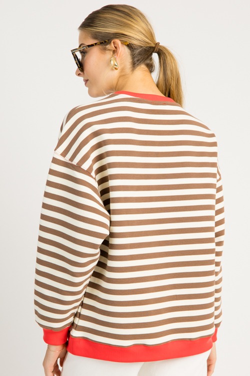 Casual Striped Sweatshirt, Brow - 0718-15.jpg