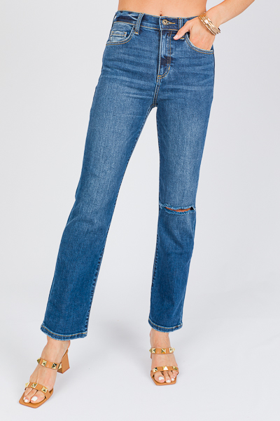 Willa Straight Jeans, Med  Dark