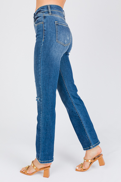 Willa Straight Jeans, Med  Dark