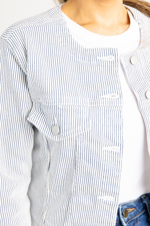 Striped Collarless Jacket - 0718-92.jpg