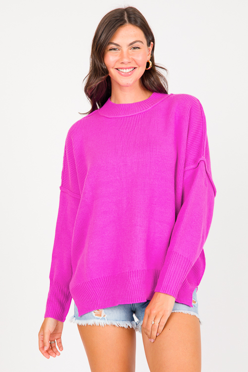 Moxie Sweater, Magenta Pink