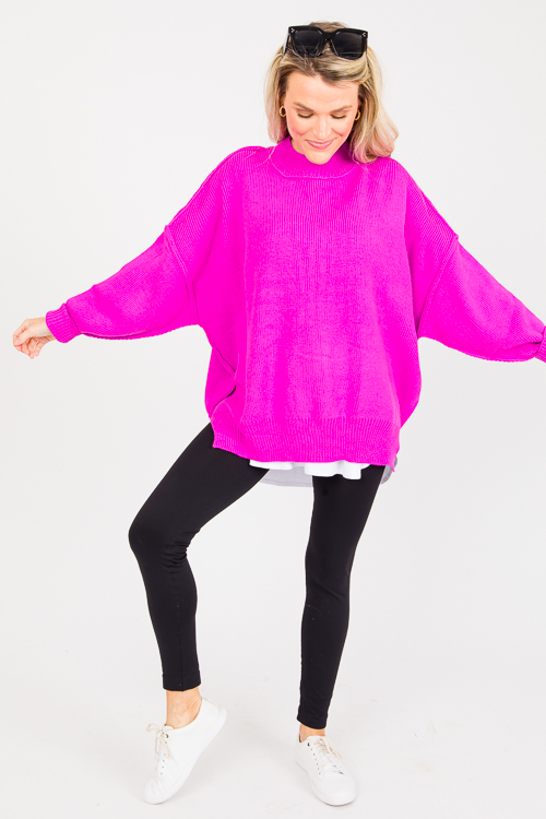 Moxie Sweater, Magenta Pink