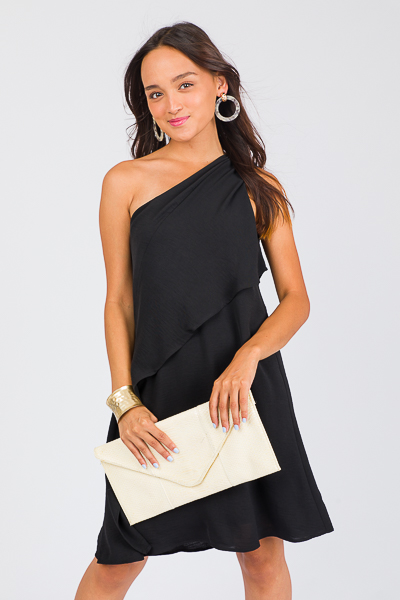 Black side tie outlet dress