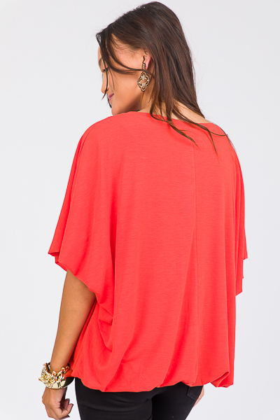 Stretchy Bubble Top, Coral