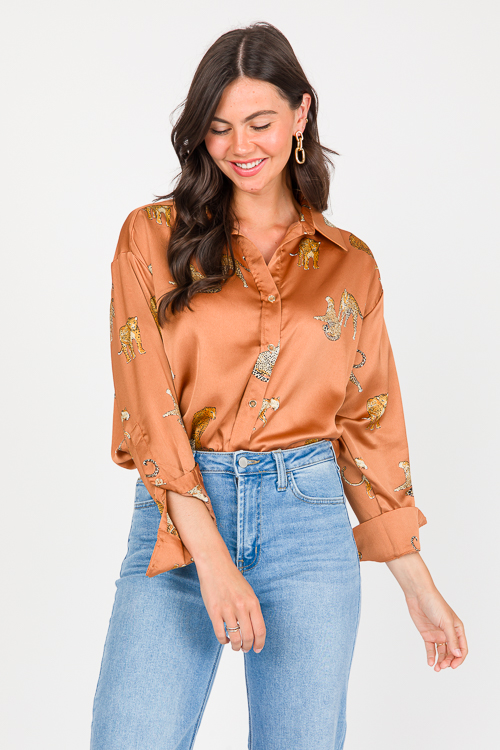 Cheetah Tunic Shirt, Camel