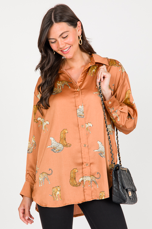 Cheetah Tunic Shirt, Camel