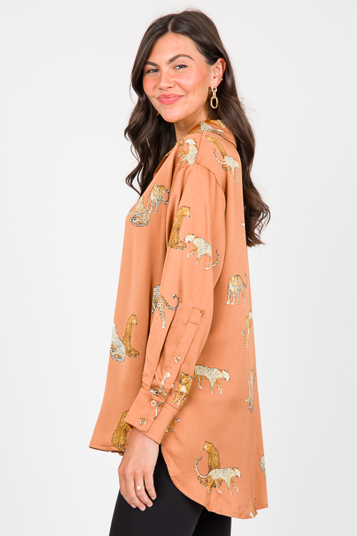 Cheetah Tunic Shirt, Camel
