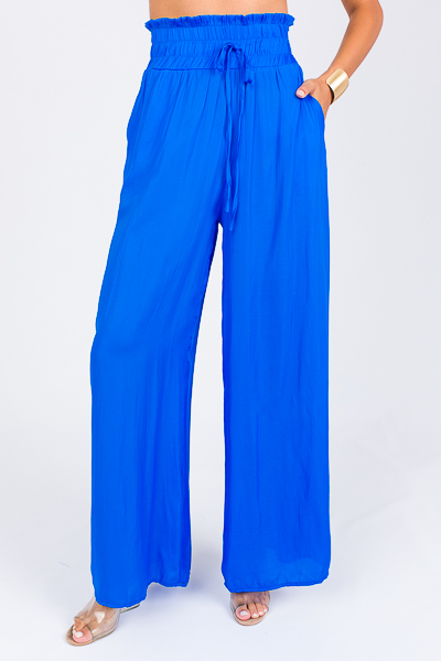 Randi Wide Leg Pants, Royal - New Arrivals - The Blue Door Boutique