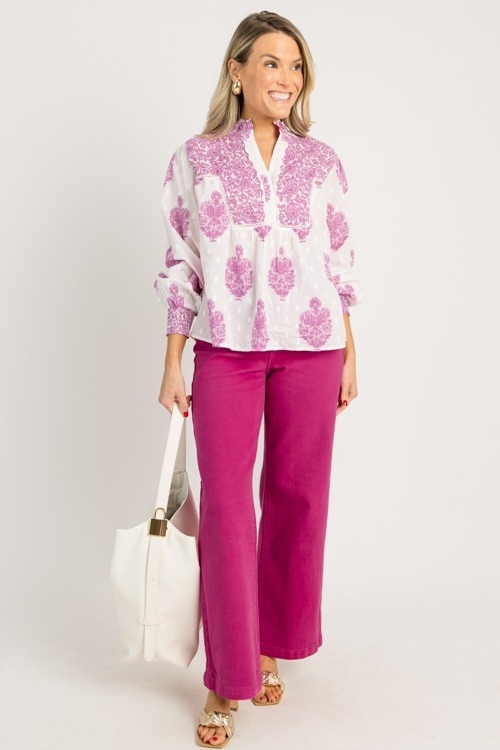 Flower Print Cotton Top, Purple - 0721-105-01.jpg
