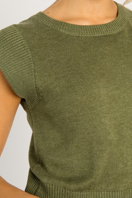 Cap Sleeve Sweater Top, Lt Oliv - 0721-14.jpg