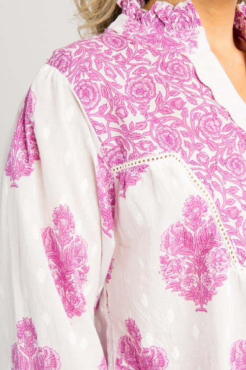 Flower Print Cotton Top, Purple - 0721-16h.jpg
