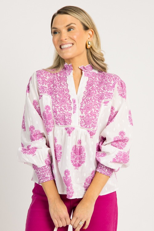 Flower Print Cotton Top, Purple - 0721-17.jpg