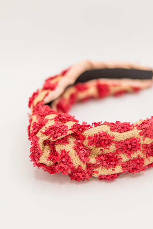 Texture Spot Headband, Red