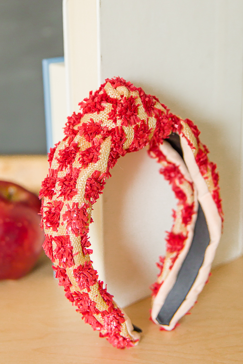 Texture Spot Headband, Red