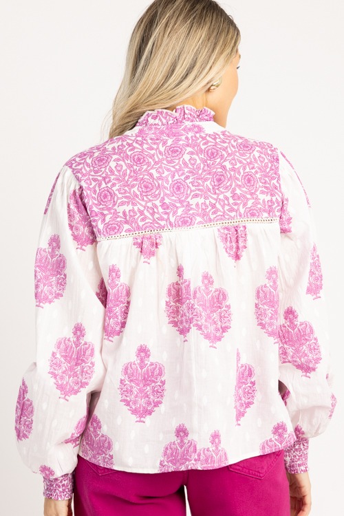 Flower Print Cotton Top, Purple - 0721-21.jpg
