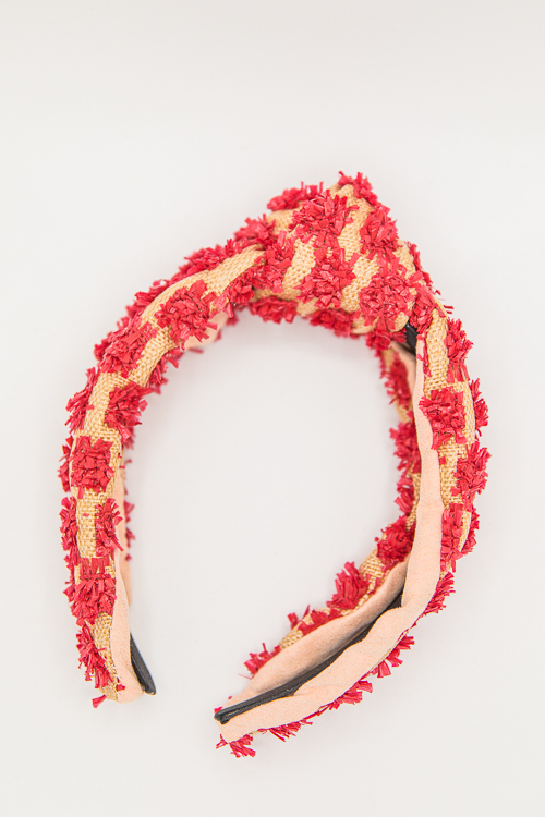 Texture Spot Headband, Red