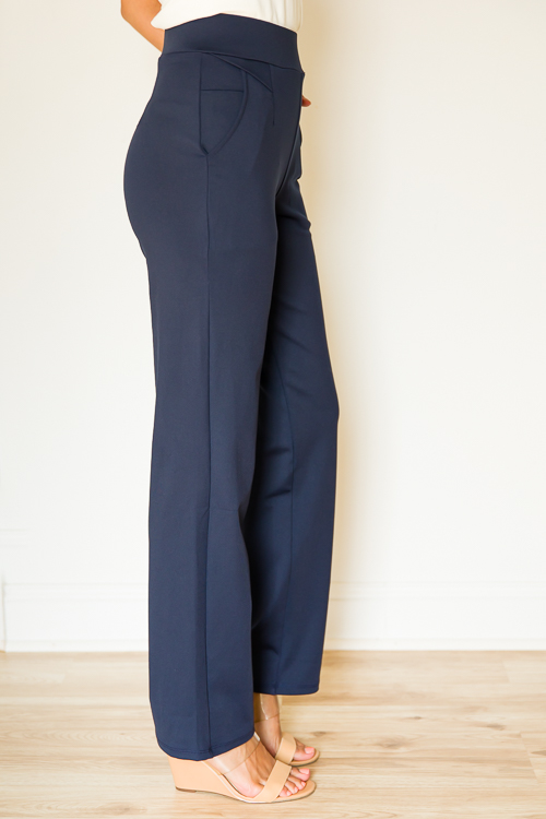 Tailored Stretch Trousers, Navy