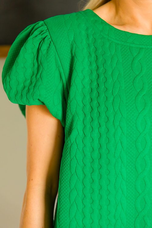 Texture Knit Top, Green