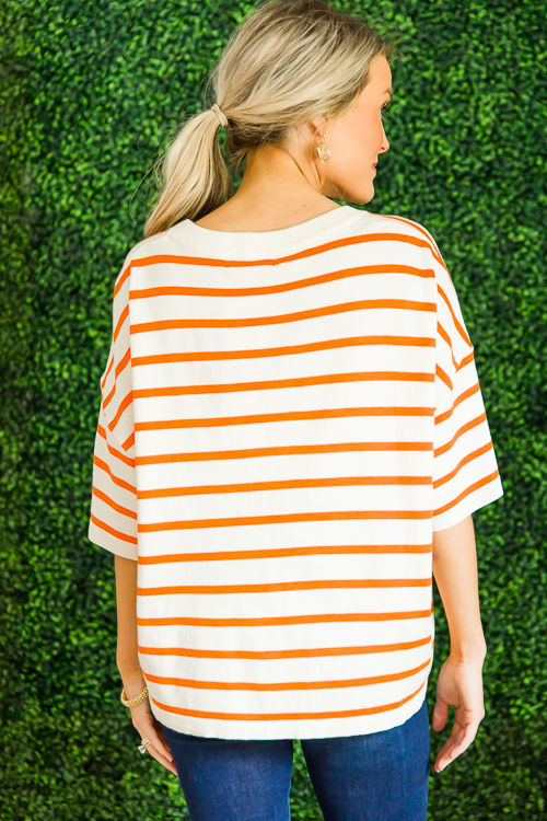 Jana Stripe Sweater, Orange