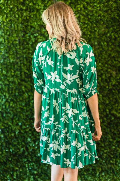 Adele Floral Dress, Green