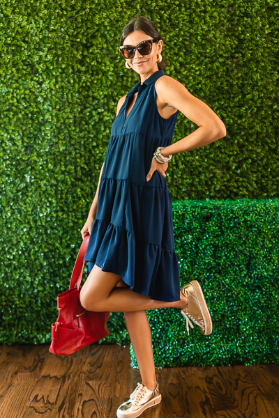 Jude Collared Dress, Navy