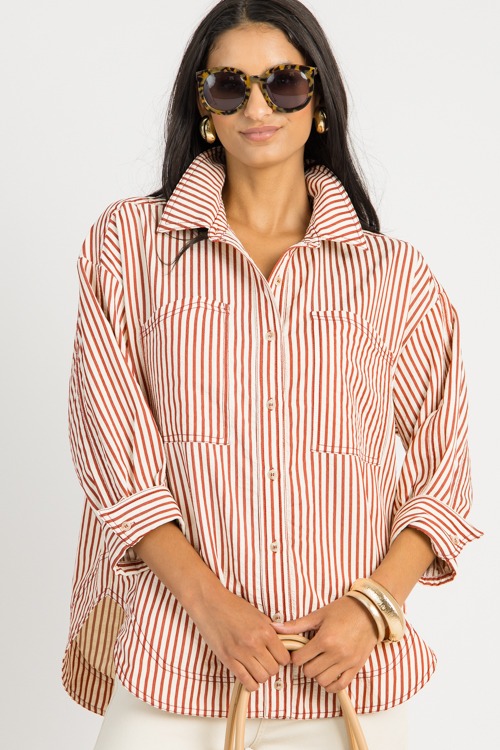 Jennifer Stripe Shirt, Rust - 0722-31h.jpg