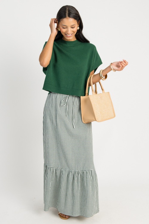 Gingham Pull-On Maxi Skirt, For - 0722-57.jpg