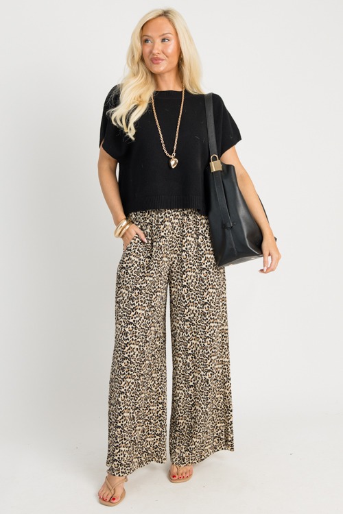 Textured Leopard Pants, Mocha