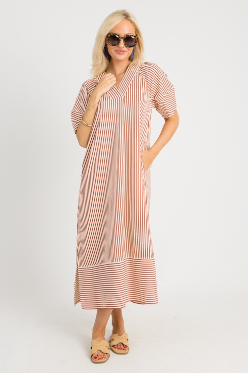 Annalise Stripe Maxi, Rust