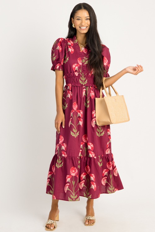 Colleen Floral Maxi, Wine